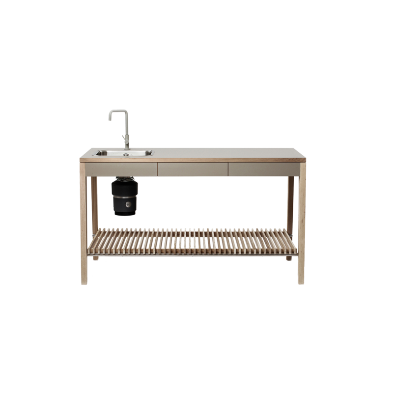 freestanding kitchen set large with three wooden racks