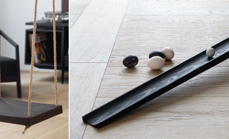 set - egg rolling ramp and swing